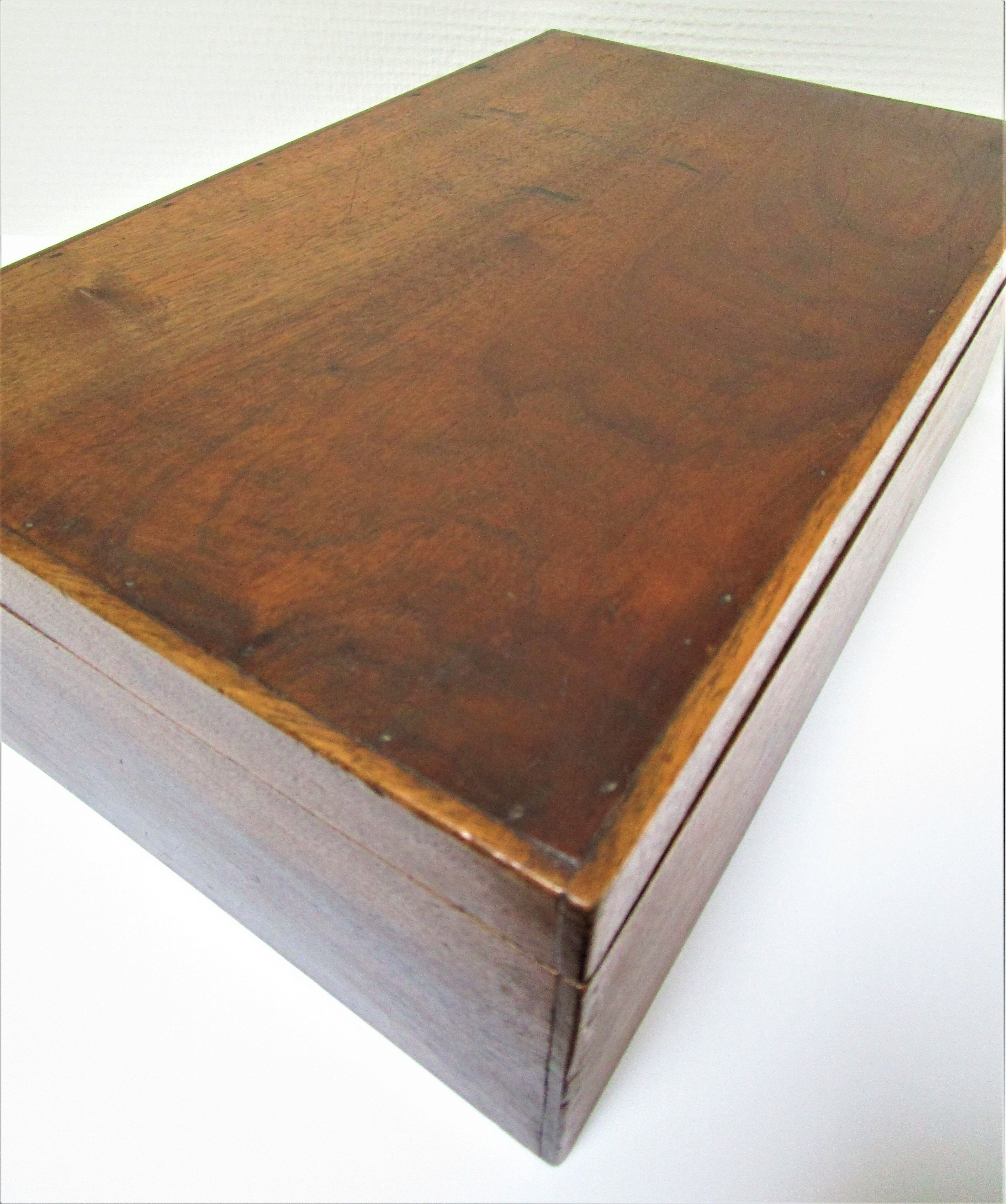 Old patinated solid wood box