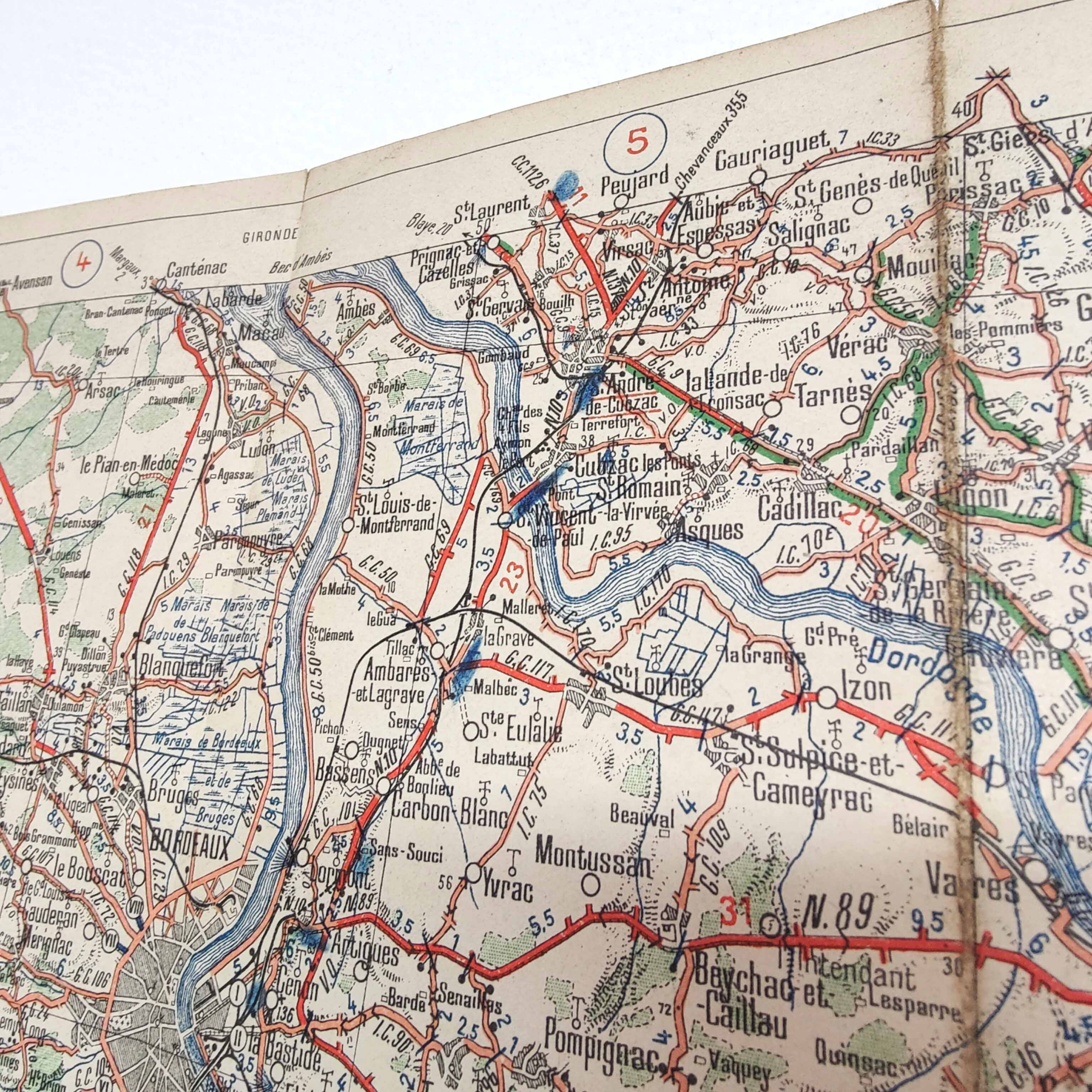 Michelin map Bassin d'Arcachon Bordeaux 1920