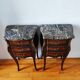 Paire de tables de chevet style Louis marbre noir