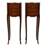 Inlaid bedside tables, Louis XV style, France.