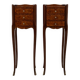 Inlaid bedside tables, Louis XV style, France.