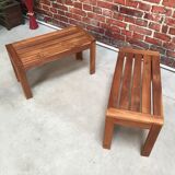 Pair of teak benches