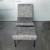 Armchair and ottoman designed by Paul Geoffroy, Airborne, France, 1960