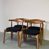 Set Carl Hansen oak chairs elbow