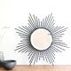 Mirror sun domed black metal, witch eye, 50 years - 62,5x62,5cm