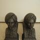 chenets anciens fonte décor orientaliste cast iron fireplace andirons
