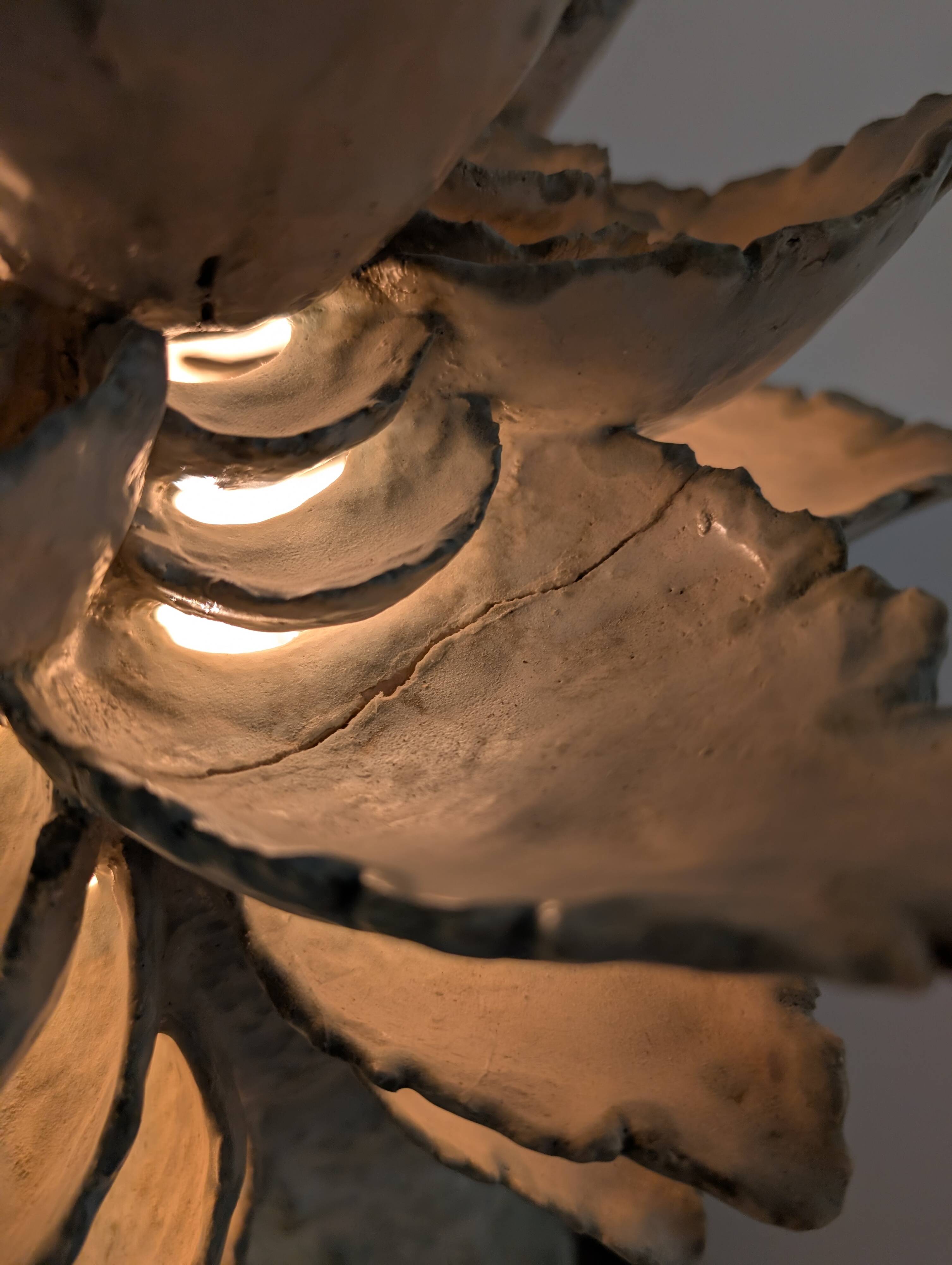 Glazed Ceramic Light Sculpture by Birthe Aksby, Denmark, 1970s
