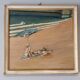 Mid century oil painting The Sunbathers