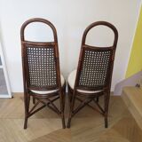 RARE - Set of 2 rattan and cane chairs - 1950 - Dirk Van Sliedrecht style