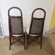 RARE - Set of 2 rattan and cane chairs - 1950 - Dirk Van Sliedrecht style