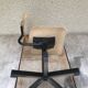 Black metal workshop chair - seated - vintage style adjustable wood file