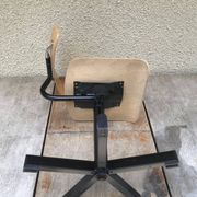 Chaise atelier métal noir avec assise & dossier bois réglable style vintage