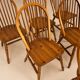 Set of 6 Scandinavian pine wingback chairs, 1970s