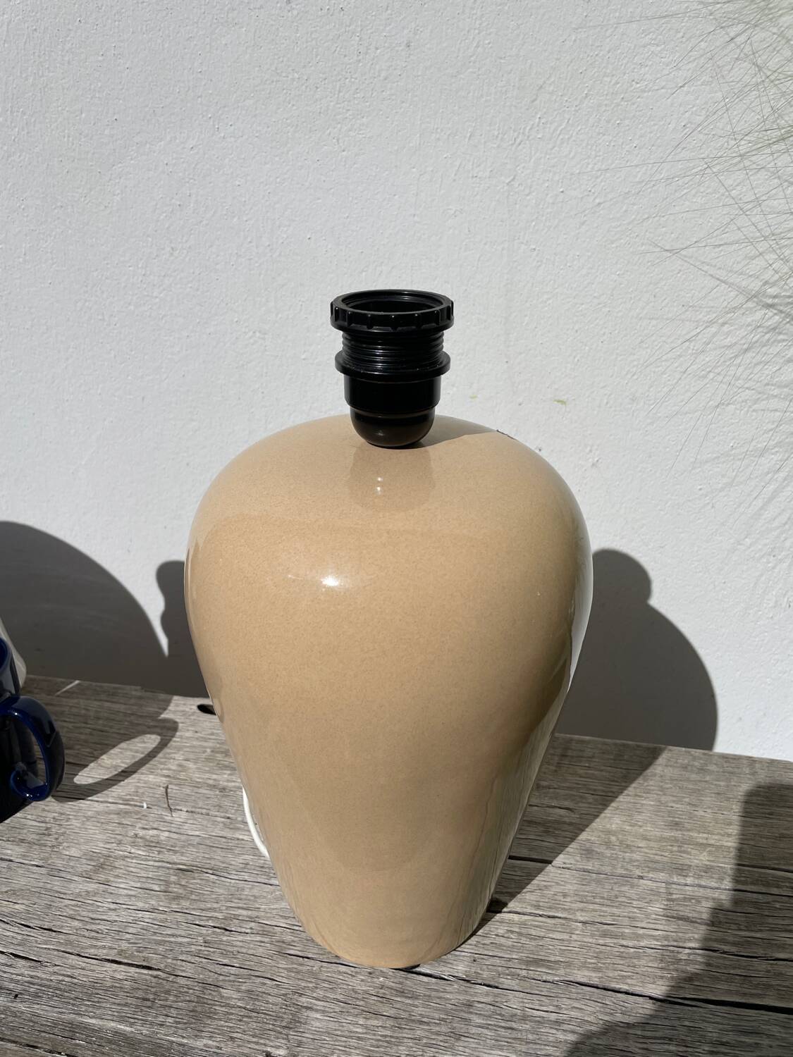 Beige ceramic lamp, Brussels factory, 1990