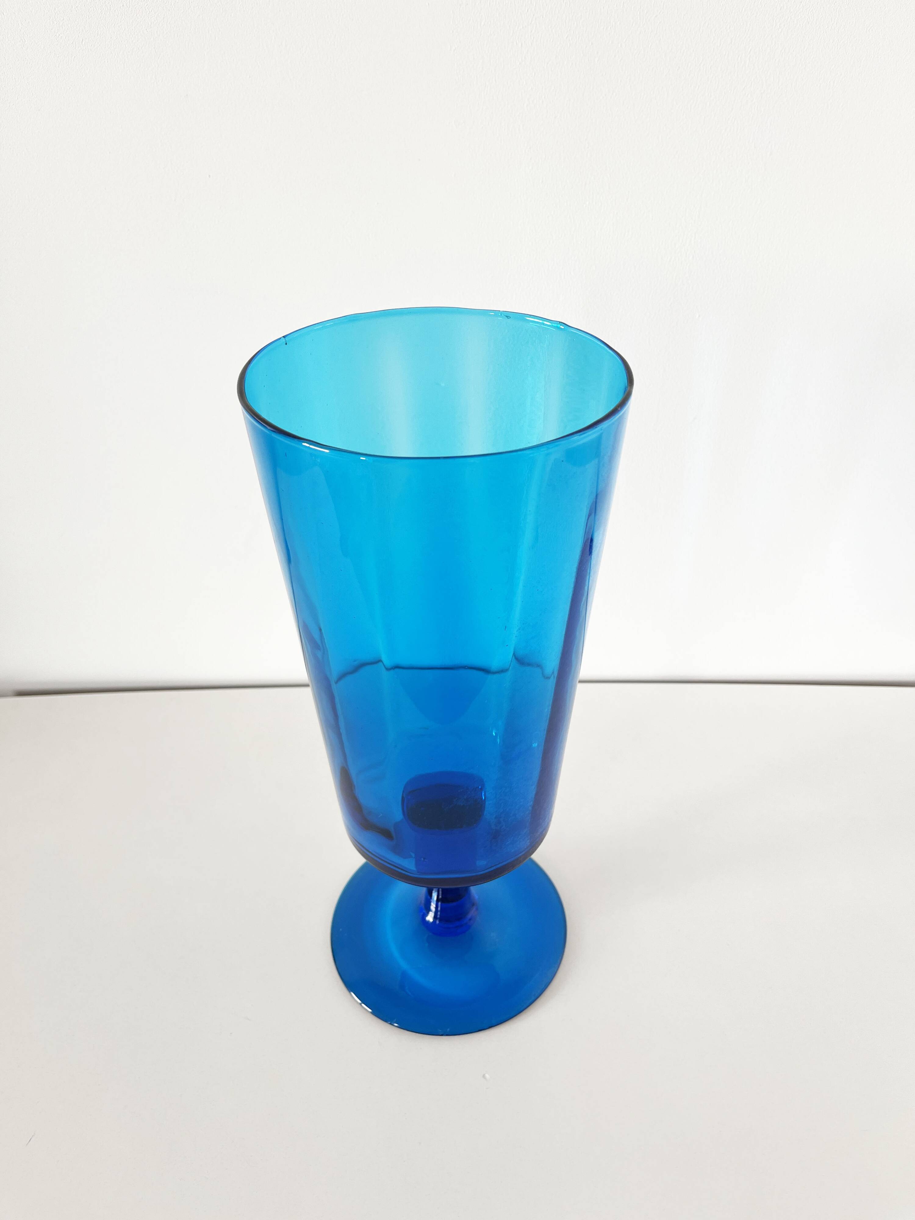 Blue pedestal vase - Italy Empoli 1960