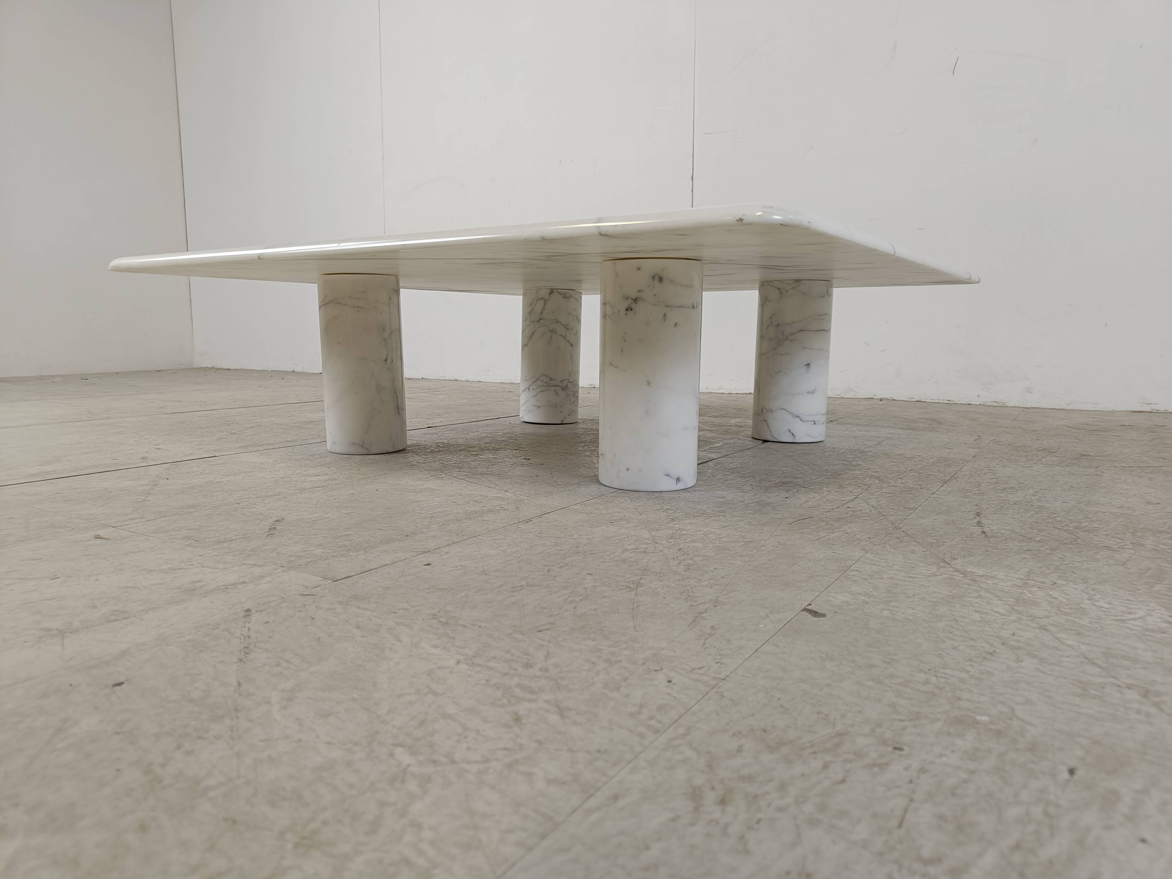 Angelo Mangiarotti carrara marble Coffee Table for Up&Up, Italy