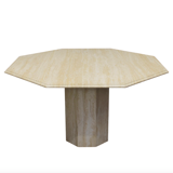 Dining Room Table in Marble and Travertine, Italy, 1970s