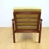 Stobrawa wooden armchair brown vintage olive - Bączyk - 2 pieces available