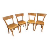 Set of 4 bistro chairs by A. Cartier, 1957