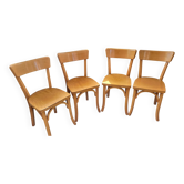 Ensemble de 4 chaises bistrot a. cartier 1957
