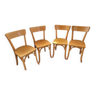 Set of 4 bistro chairs by A. Cartier, 1957