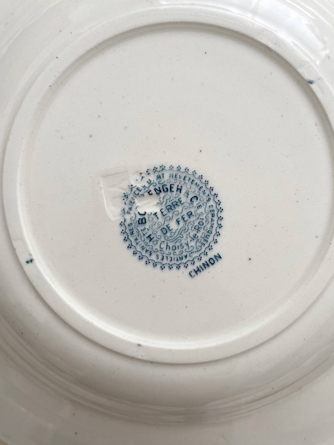 10 deep iron earthenware plates “Chinon” Choisy le Roi