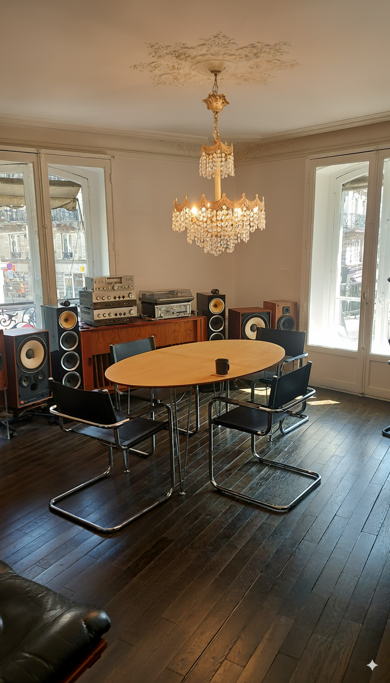 Post Art Deco 4-Tier Gold-Plated Brass & Crystal Chandelier – 1960s