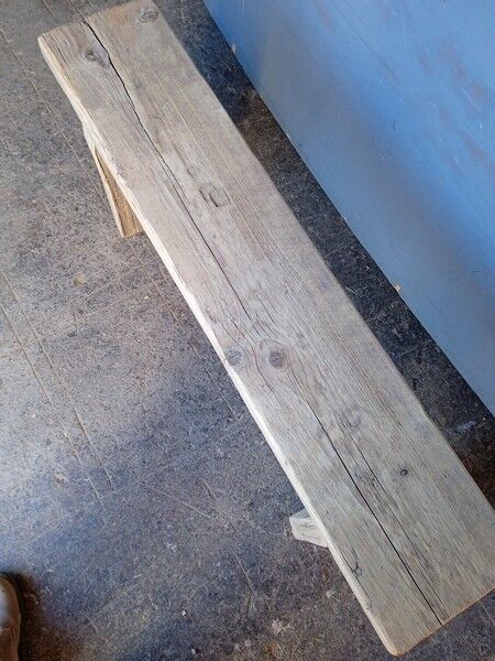 Natural old solid wood bench 120 cm