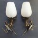 Pair of Art Deco wall sconces from the 1960s.