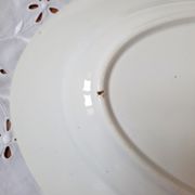 Old flat plates mismatched in iron earth accompanied by a serving dish