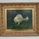 Cat in the garden, oil on canvas by Arthur Heyer, 1910s.
