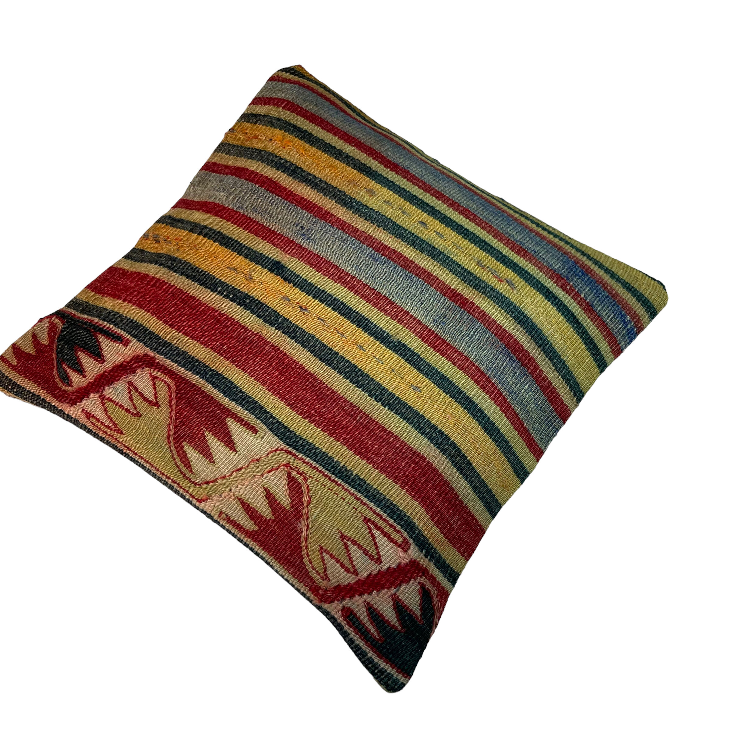 Vintage turkish kilim cushion cover , 40 x 40