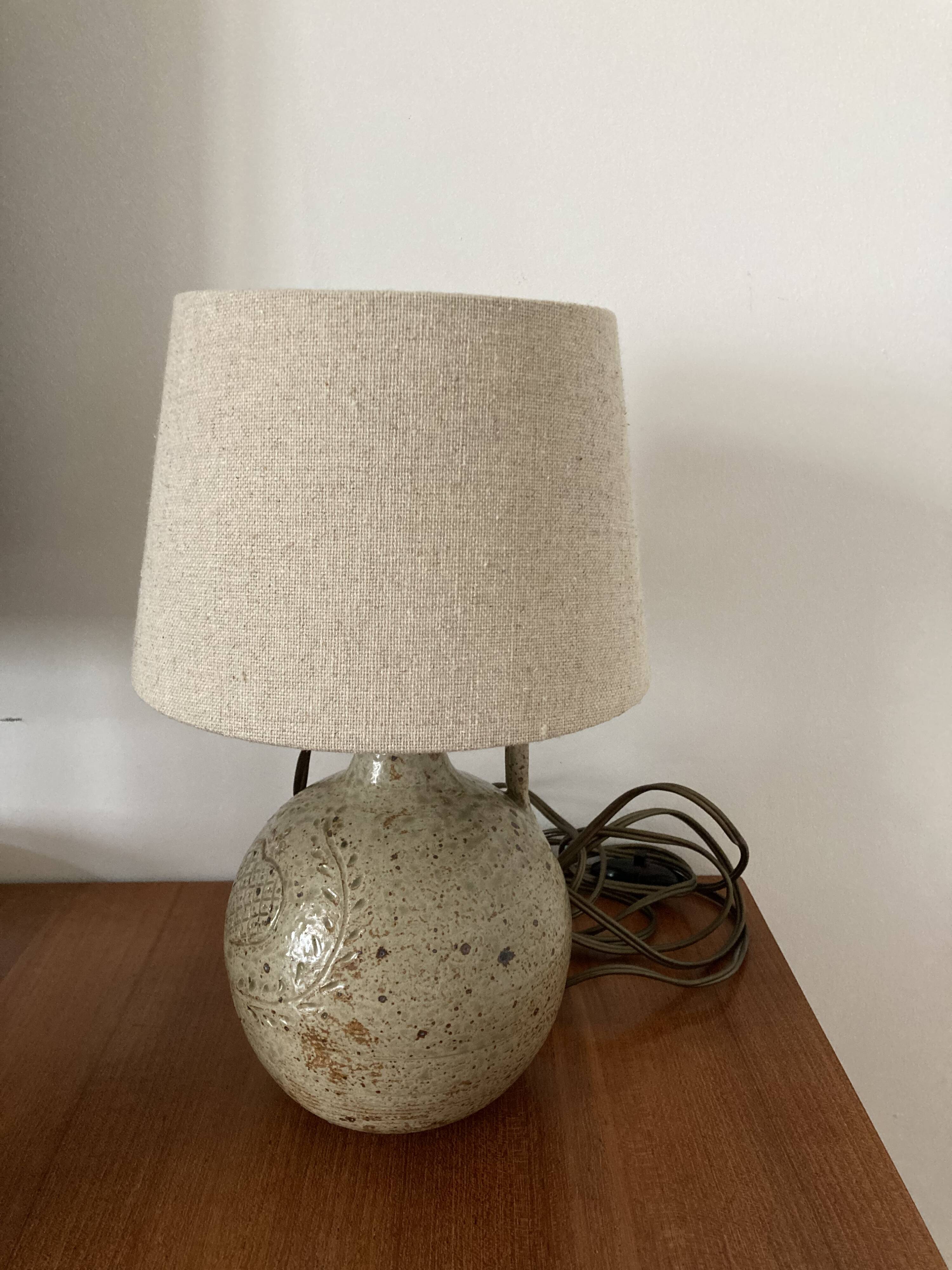 Vintage pyrite stone lamp