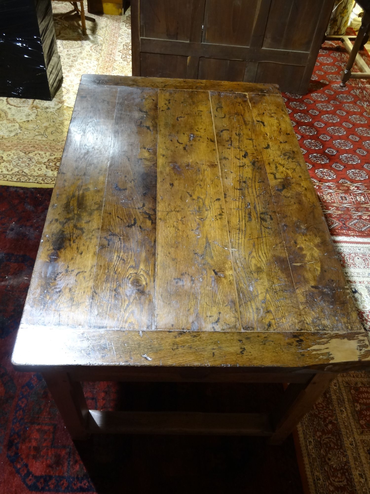 Nineteenth century farmhouse table in natural oak wood 140 x 90 cm