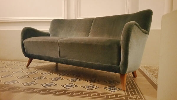 Canapé sofa 3 places années 50/60 danois sculptural