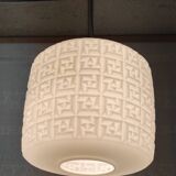 Opaline pendant light with geometric pattern - 50s/60s