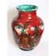 Vase décor de poissons émail rouge