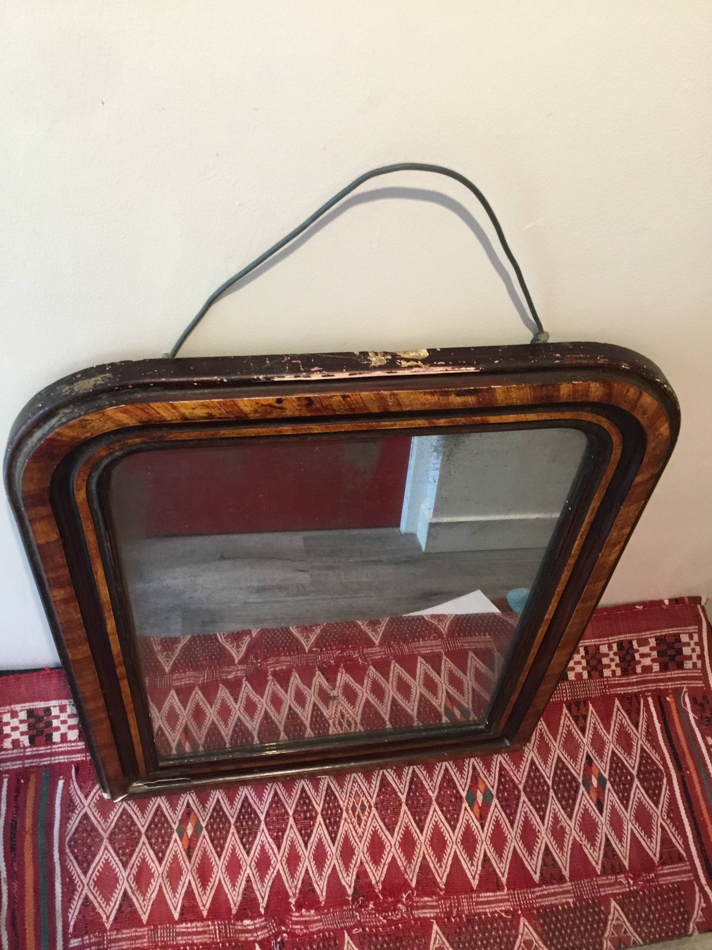 Wooden mirror in Louis Philippe style