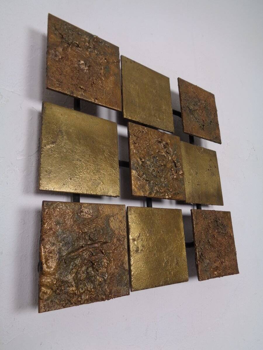 Brutalist Metal Wall Panel, 1960s