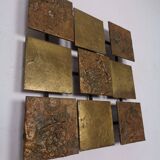 Brutalist Metal Wall Panel, 1960s