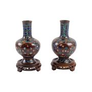 Pair of cloisonné bronze vases, china, xixth century