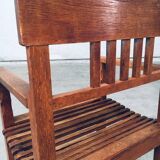 Dutch Modernist Carved Oak Side Chair, 1920s