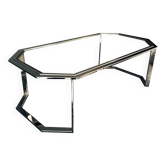 Vintage metal chrome and gold coffee table