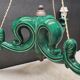 Chandelier 3 arms ceramic green art deco