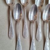 Set of silver-plated soup spoons in rocaille style