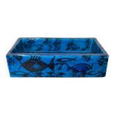 Bol en céramique de studio en forme de poisson Pesce de style mid-century moderne par Aldo Londi pour Bitossi, Italie, années 1960.