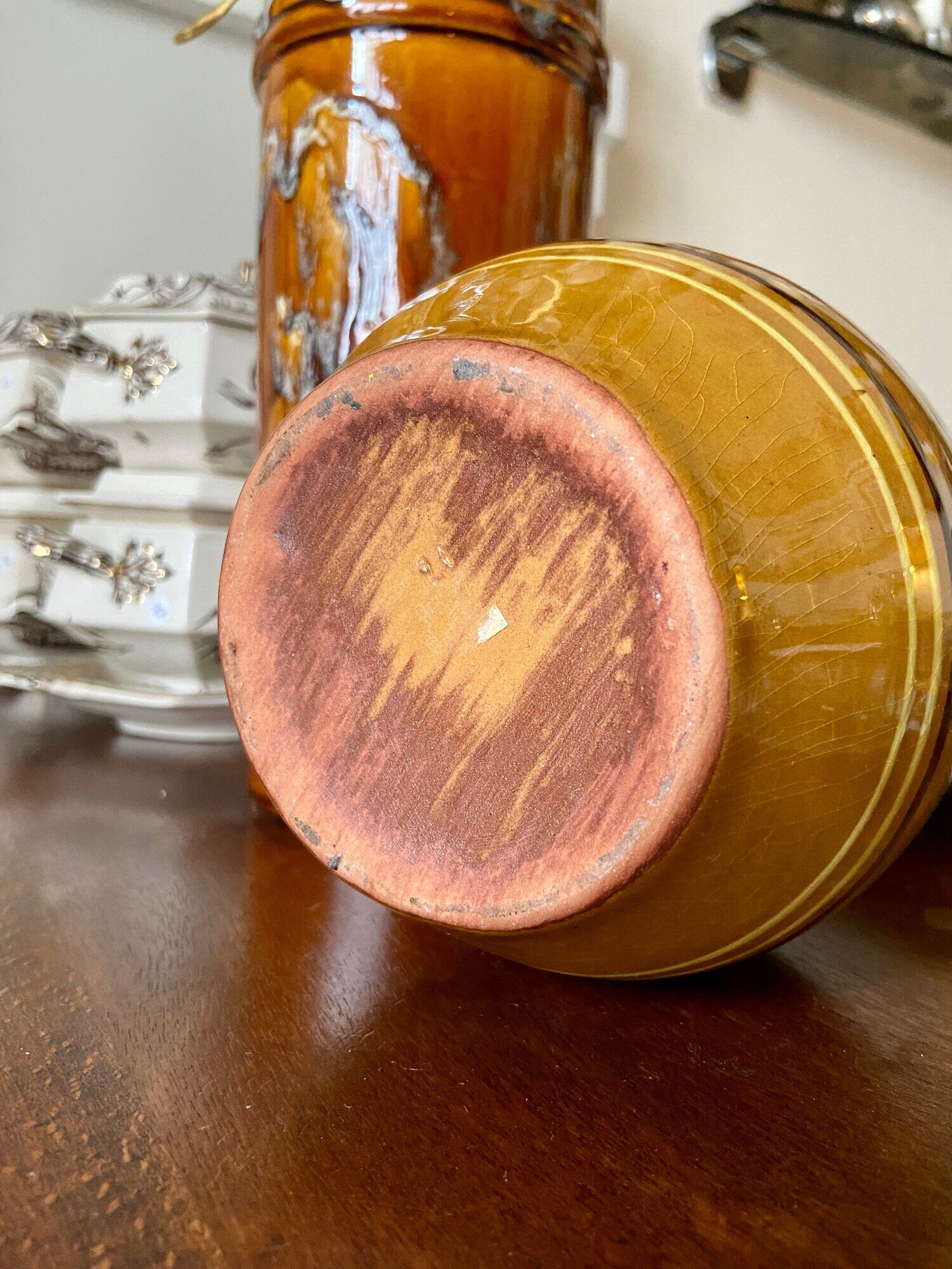 Ocher glazed ceramic vase