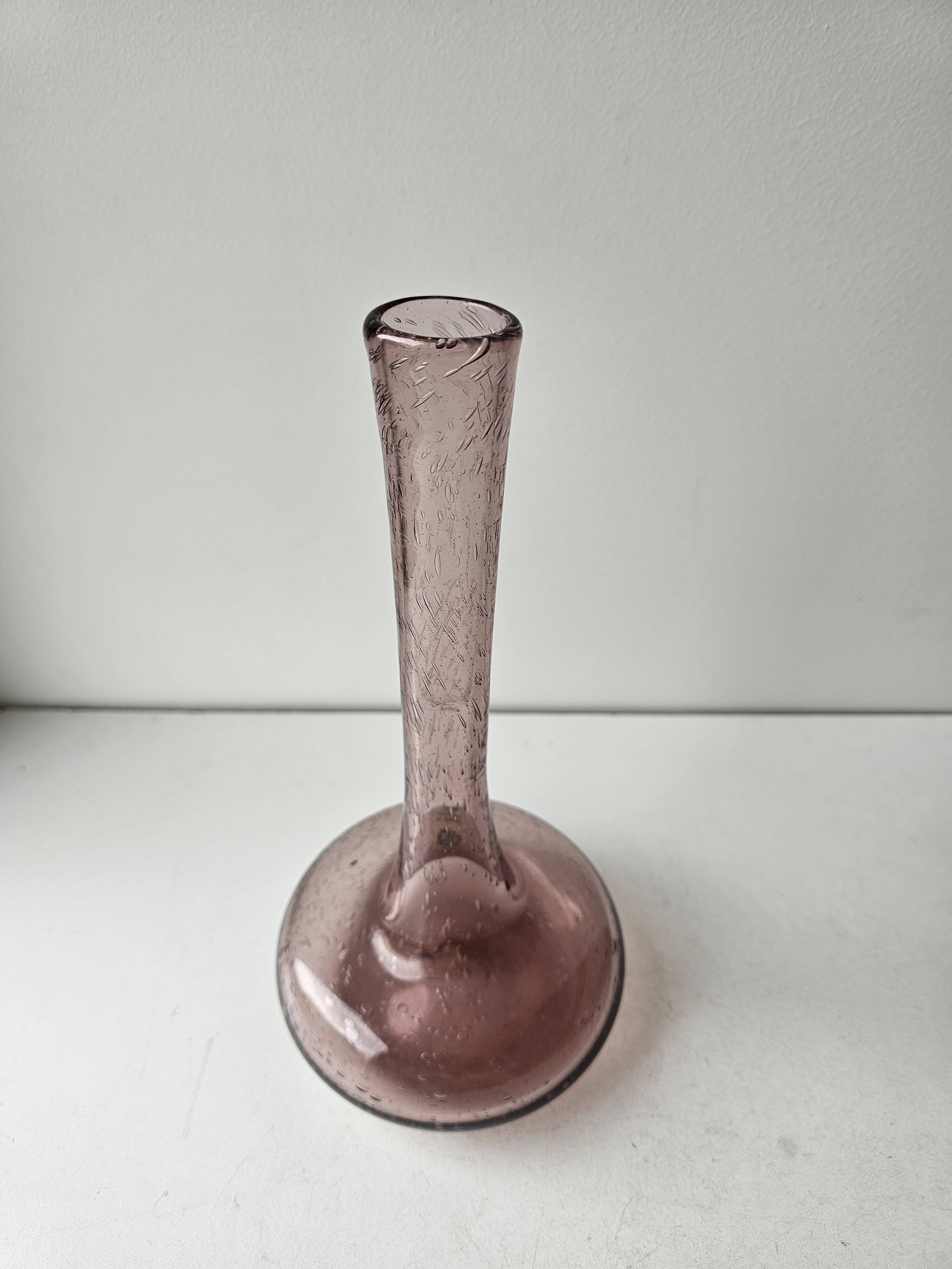 Vintage Bubble Glass Soliflore Vase Montauroux Height 2