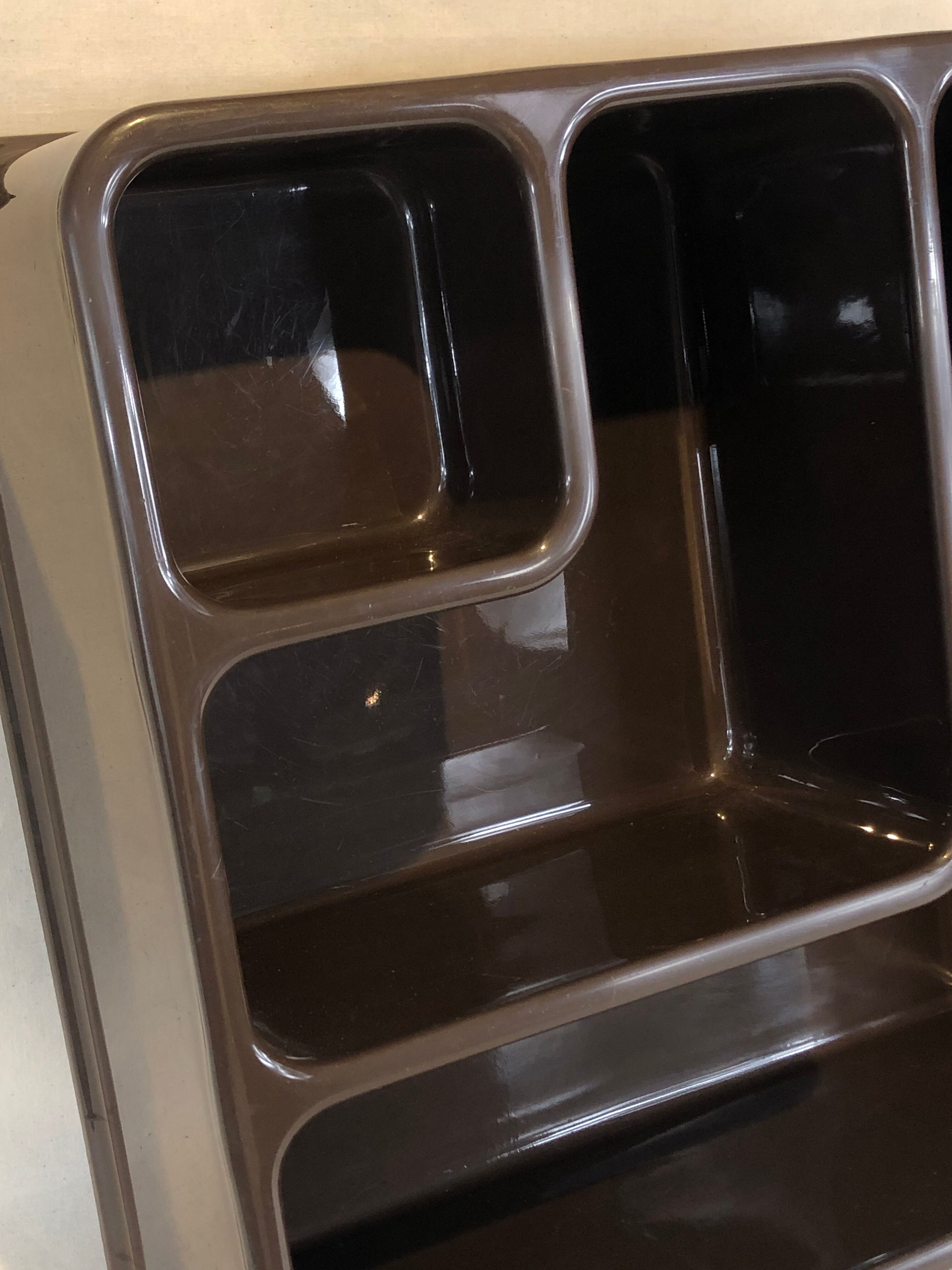 Wall shelf in brown plastic resin design style 1970