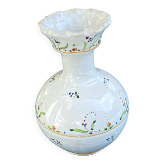 Vase ancien céramique glacée peint à la main
